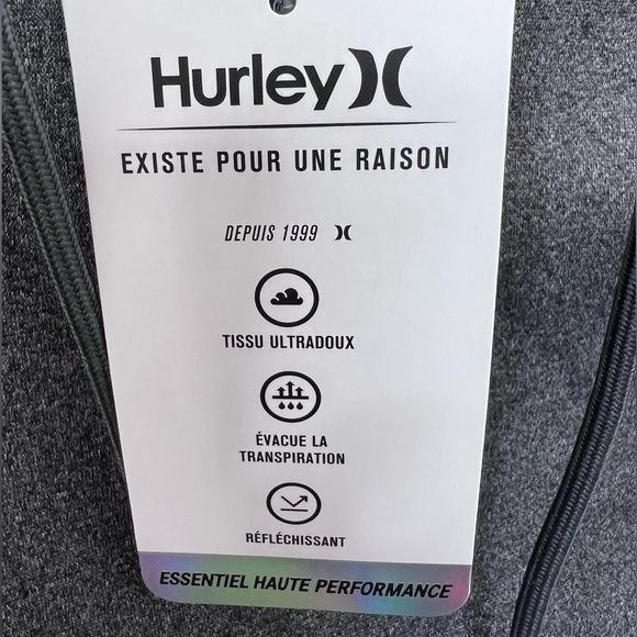 HURLEY POLY FLEECE PULLOVER WITH HOODIE, SIZE MEDIUM, CHARCOAL, WITH 2 POCKETS - Picture 11 of 14